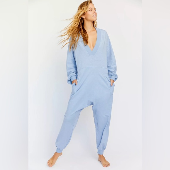 Free People Pants - Free People Just Because Summer Rain Onesie V-Neck Romper  Size Medium